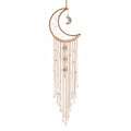 Acchiappasogni da parete 25 x 90 cm in cotone e legno beige con luna stile boho