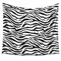 Arazzo da parete 150 x 130 cm in poliestere bianco nero stampa zebrata decorazione sospesa