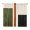Arazzo da parete 90 x 100 cm in cotone multicolore con asta in legno stile moderno