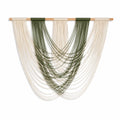 Arazzo da parete 110 x 100 cm in corda di cotone verde e avorio - decorazione boho intrecciata