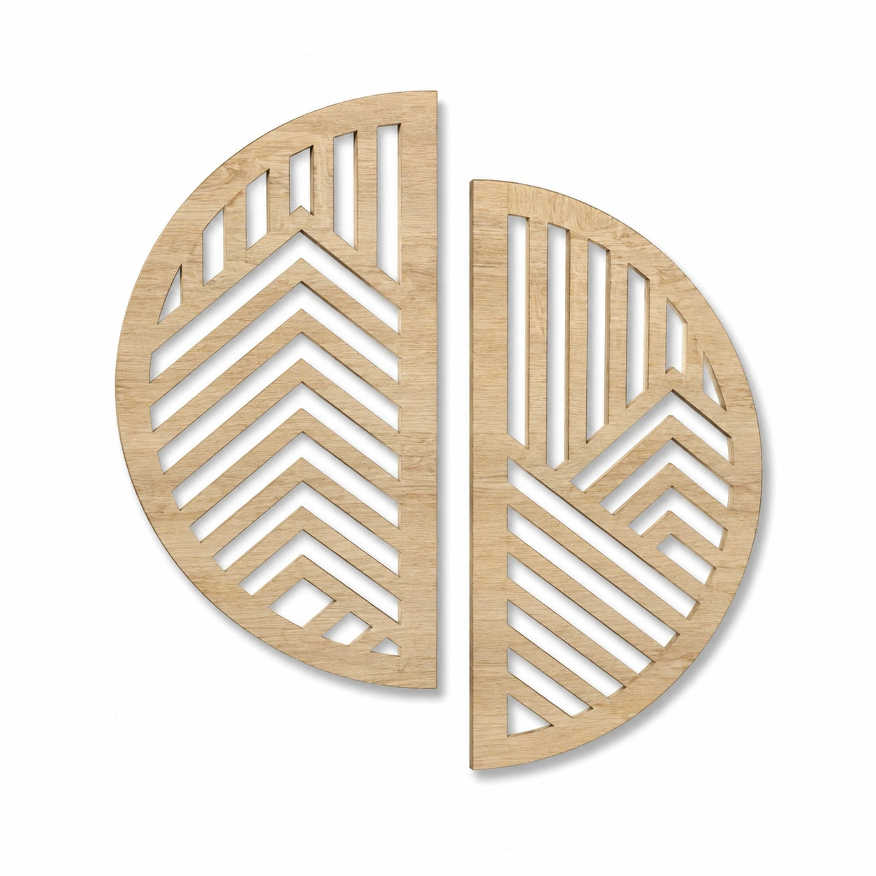 Decorazione da parete 60 cm in legno naturale - motivo geometrico traforato