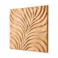 Pannello decorativo da parete 80 x 60 cm in legno naturale con rilievo fogliare