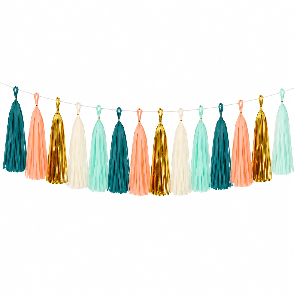 Ghirlanda decorativa 150 x 35 cm in carta con nappe multicolore per feste
